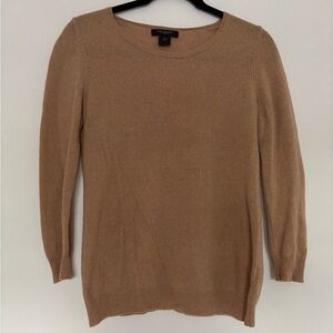 Ann Taylor Tan Crewneck Cashmere Sweater